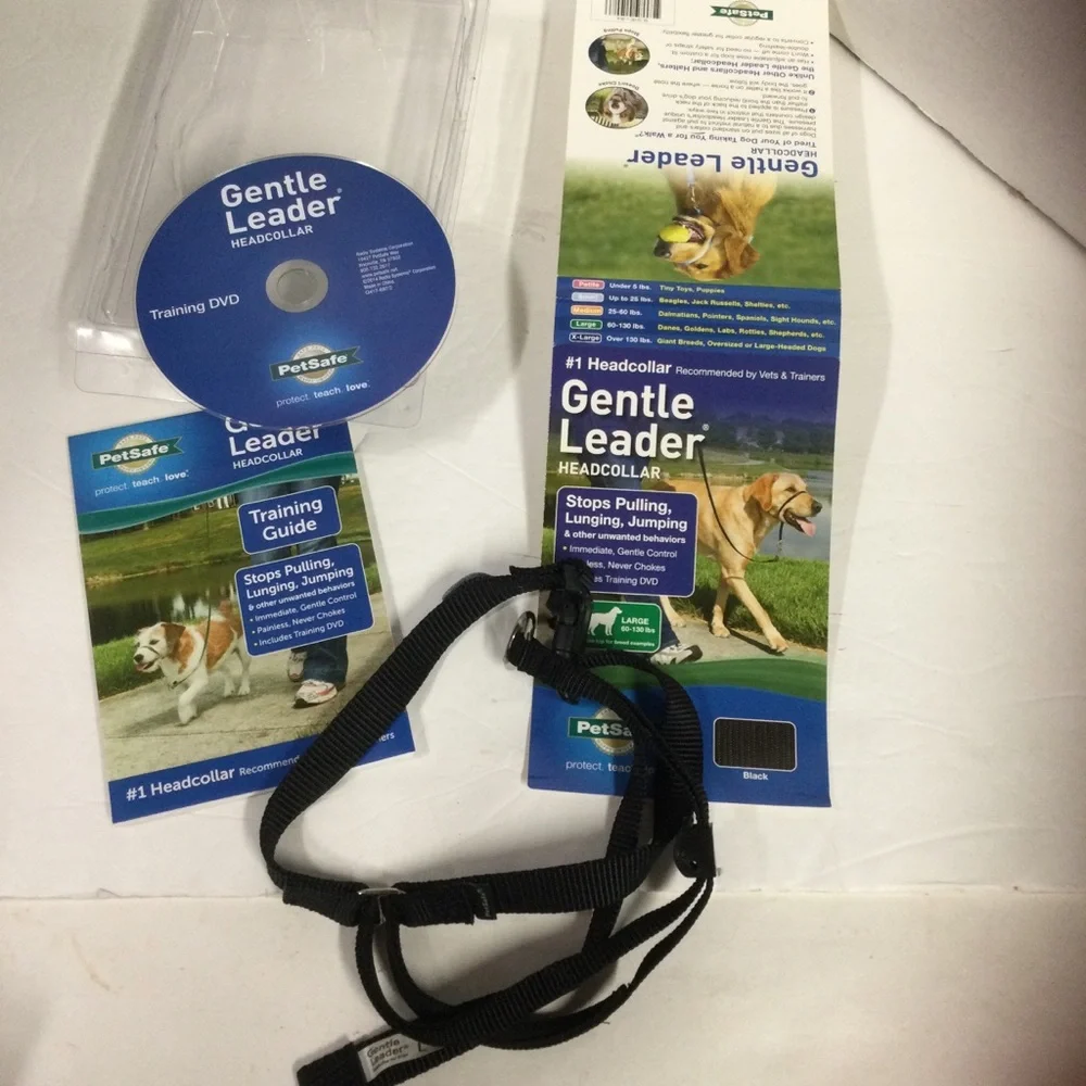 PetSafe Gentle Leader Dog, Head Collar, No-Pull,Lunging,Jumping -Black Sz L